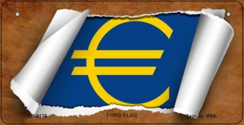 Smart Blonde BP-9175 3 x 6 in. Euro Flag Flag Scroll Novelty Metal Bic