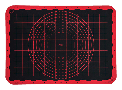 Trudeau 6506315 13 x 19 in. Pastry Mat, Black & Red