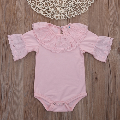 Cute Newborn Baby Girls Lace Collar Hollow Out