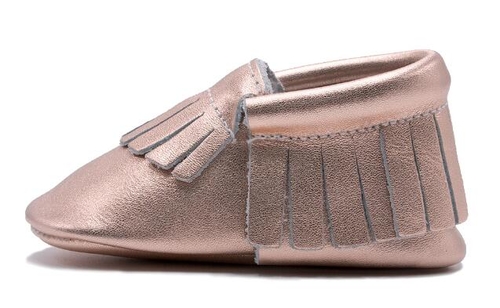 New Shine rose gold fringe Baby shoes Genuine