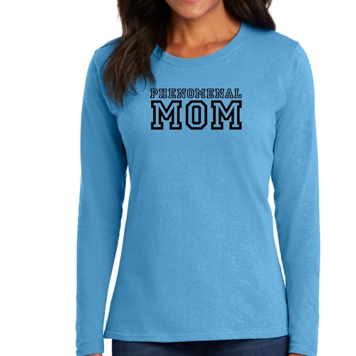 Womens Long Sleeve Graphic T-shirt - Phenomenal Mom Print