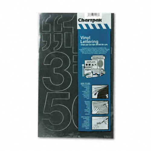 Chartpak 01170 Press-On Vinyl Numbers- Self Adhesive- Black- 3&quo