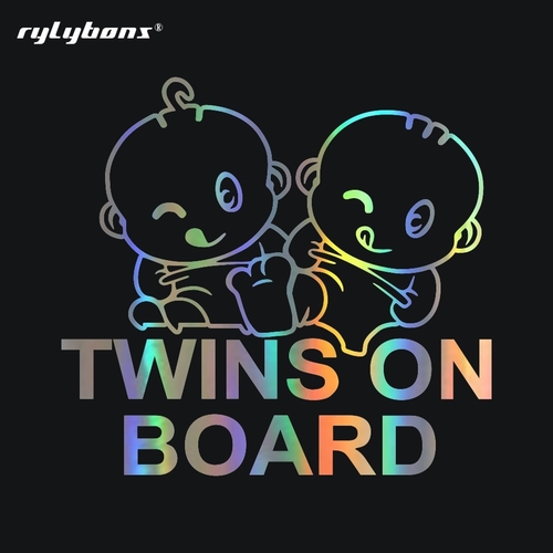 Rylybons Car styling Stickers TWINS ON BOARD Car