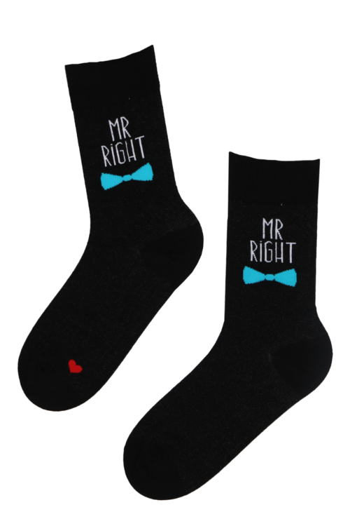 "Mr RIGHT" sock with silver thread for men 