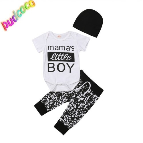 Newborn Kids Baby Boy 3Pcs Set Romper Tops