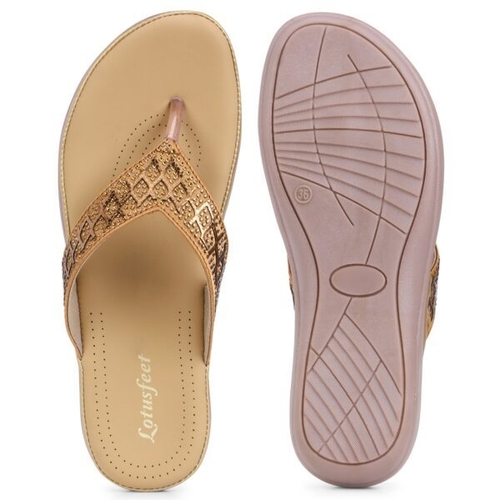 TPR Sole Stitched Style Footwear Tan