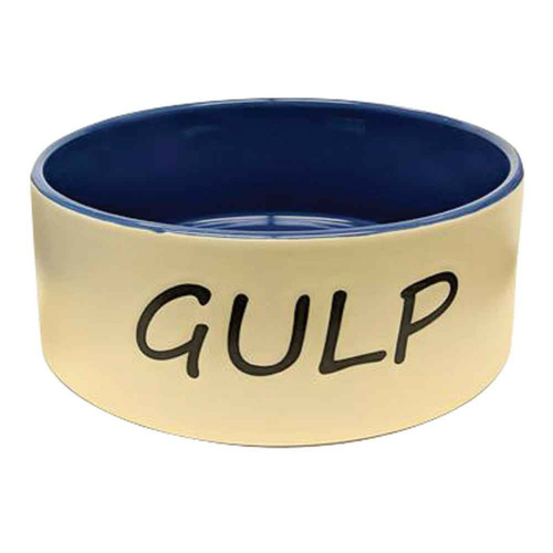 Ethical Products 774239 7 in. Gulp Stoneware Dish Dog, Blue