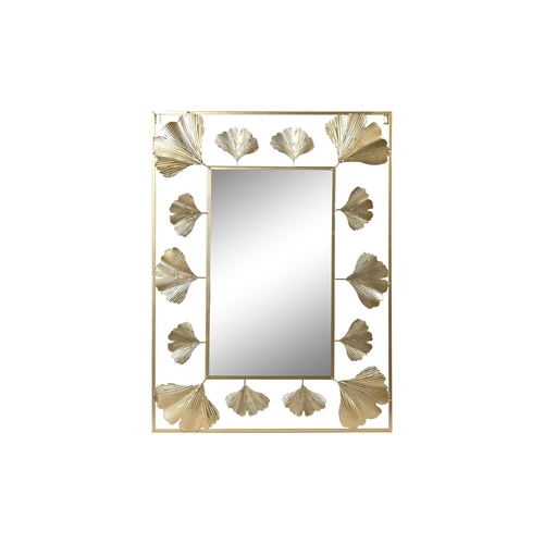 Wall mirror DKD Home Decor Golden Metal Leaf of a plant (71 x 1 x 97