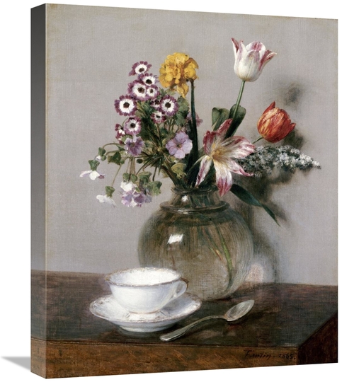 Global Gallery GCS-266301-22-142 22 in. A Vase of Flowers with a Coffe