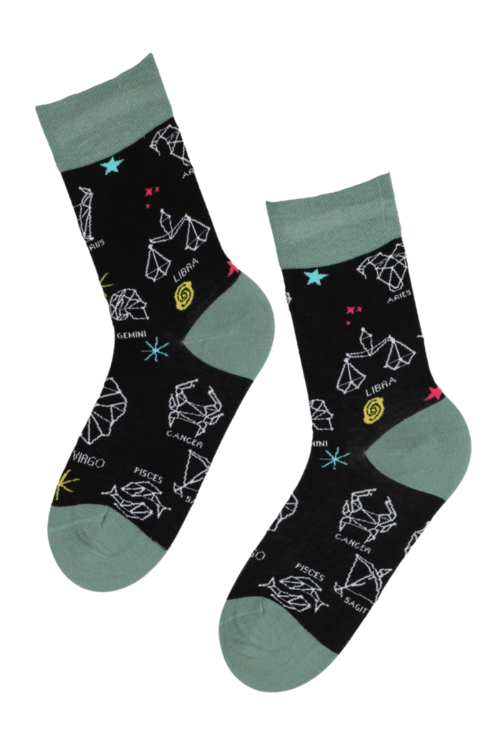 ZODIAC black socks with zodiac signs