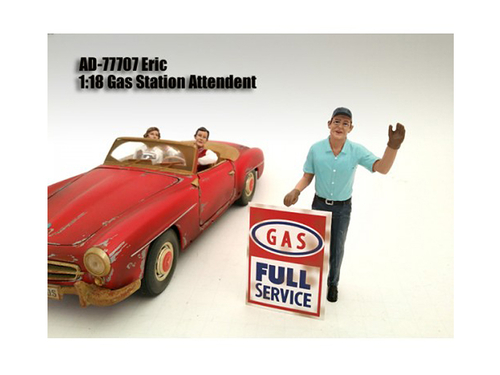 Gas Station Attendant Eric Figurine for 1/18 Scale Models by American