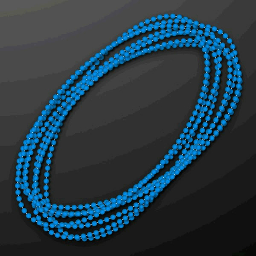 Blinkee A390 Smooth Round Opaque Bead Mardi Gras Necklace, Blue - 