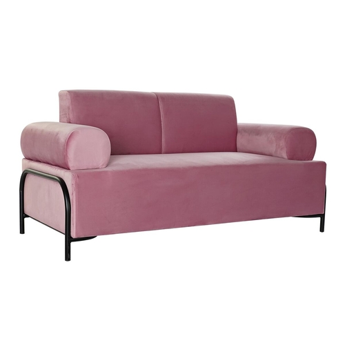 Sofa DKD Home Decor Black Pink Metal Polyester Modern (154 x 76 x 76