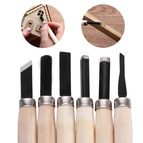 6/12pcs Handmade Wood Carving Chisels Knife Tool