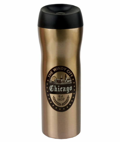 Americaware TVCHI1BR 18 oz Chicago Vacuum Tumbler - Brown