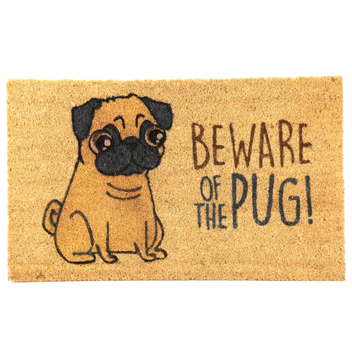 Coir Door Mat - Beware of the Pug