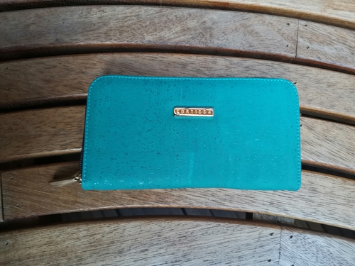 Sally turquoise cork wallet