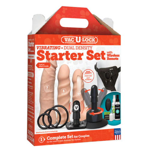 Vac-U-Lock - Vibrating Dual Density Starter Set- Vanilla