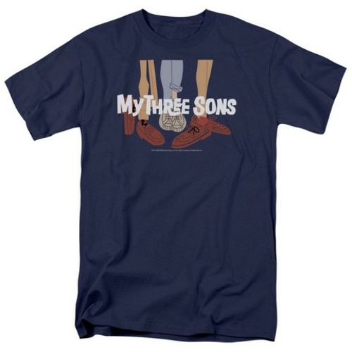 Trevco My Three Sons-Shoes Logo - Short Sleeve Adult 18-1 Tee - Navy&#