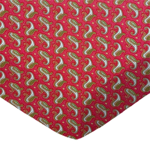 SheetWorld Fitted Crib Sheet - 100% Cotton Woven - Paisley Red, Made