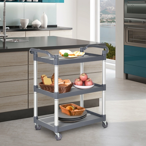 HOMCOM 3-Tier Rolling Storage Kitchen Trolley Wide Usage Serving Cart