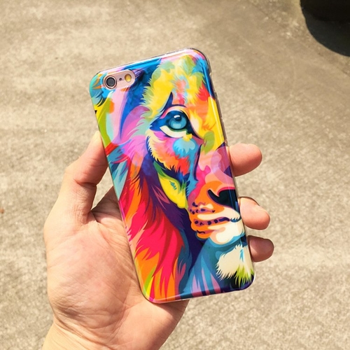 Blue Laser Tiger and Lion iPhone Case