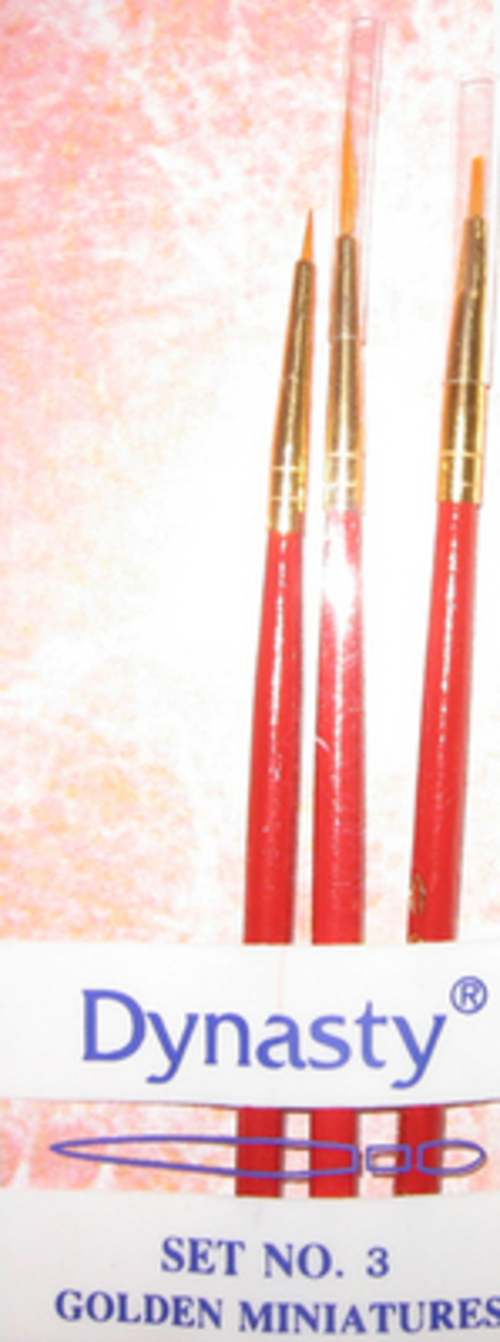 Dynasty Brush Set 3 Taklon Miniature, 3 Brush Set