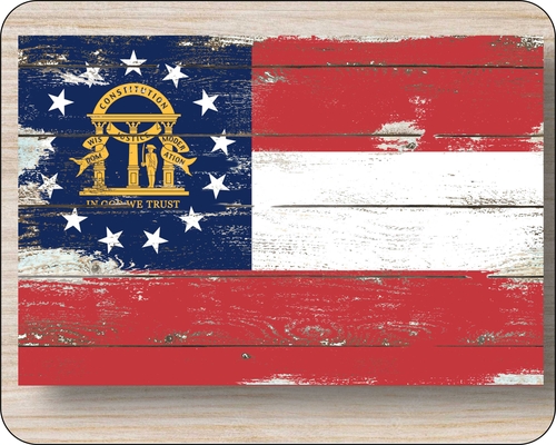 Georgia State Flag Distressed Art Mouse Pad