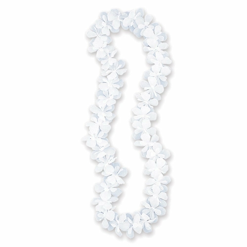 Blinkee A6010 Hawaiian Flower Lei Necklace, White