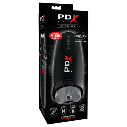 PDX Elite Motobator 2 Rechargeable Thrusting Vibrating Masturbator