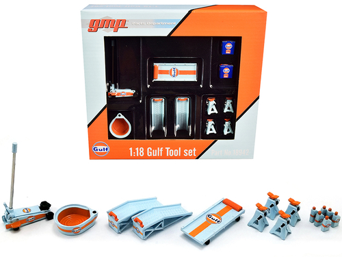 \Gulf Oil\" Shop Tools Set of 6 pieces 1/18 Diecast Replica by GMP"
