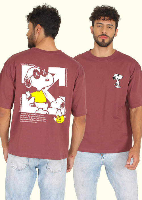 Peanut Snoopy Men Oversized Printed T-Shirt