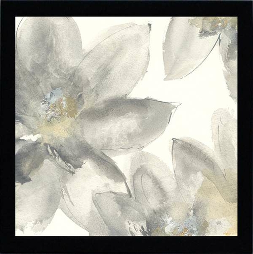 Artistic Reflections W252 12 x 12 in. Gray & Silver Flowers II Framed 