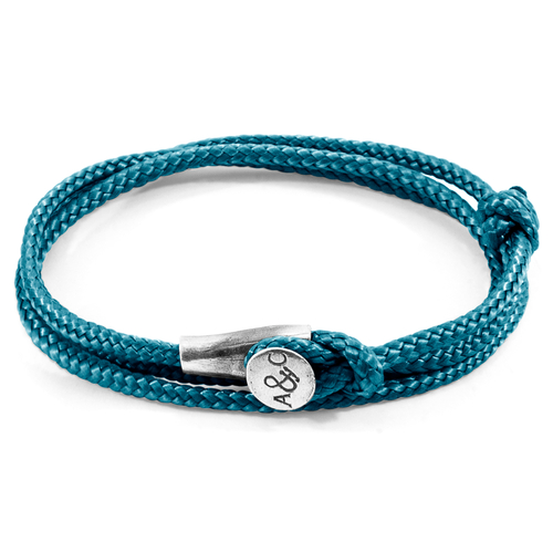 Ocean Blue Dundee Silver and Rope Bracelet