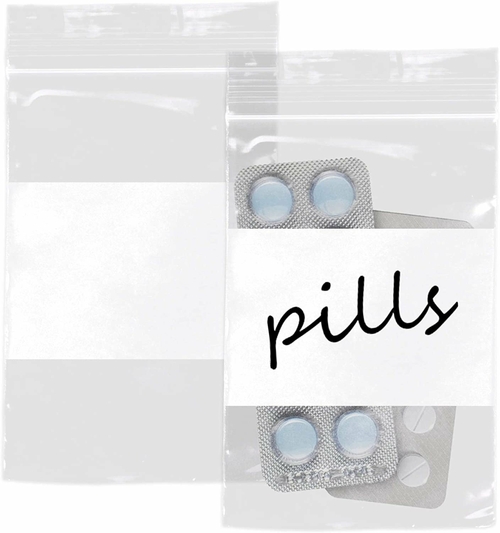 Pack of 1000 Zipper 2 mil Bags with Write-On Block 4 x 6. Clear White