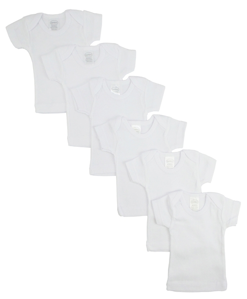 Bambini CS-055M-055M Short Sleeve Lap Tee, White - Medium