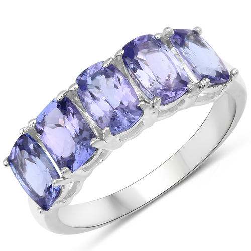 2.65 Carat Genuine Tanzanite .925 Sterling Silver Ring