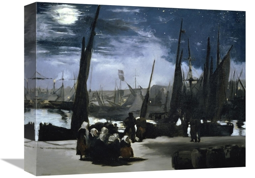 Global Gallery GCS-282388-16-142 16 in. Moonlight Over the Port Boulog