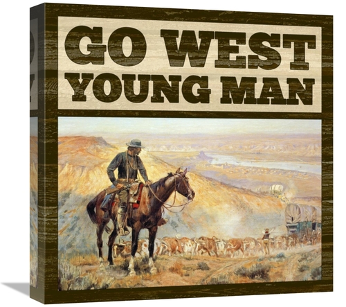 Global Gallery GCS-394756-1818-142 18 x 18 in. Western - Go West Young