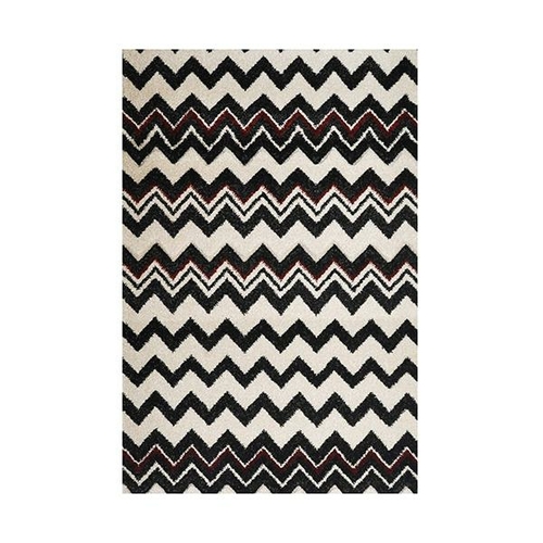 Picasso Zig Zag B And W Red Rug