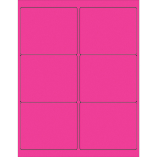 Box Partners LL180PK 4 x 3.33 in. Fluorescent Pink Rectangle Laser Lab