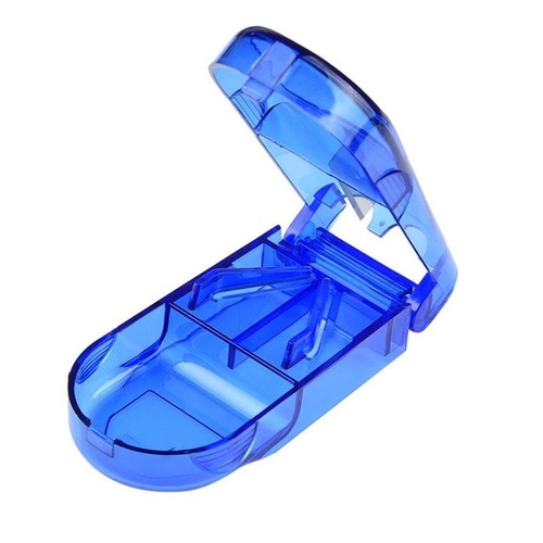 Clear Plastic Pill Cutter Splitter Half Storage