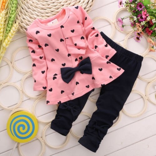Heart-shaped 2PCS Children Baby Girl Bowknot