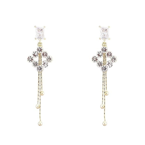 White Floral Design Earrings for women