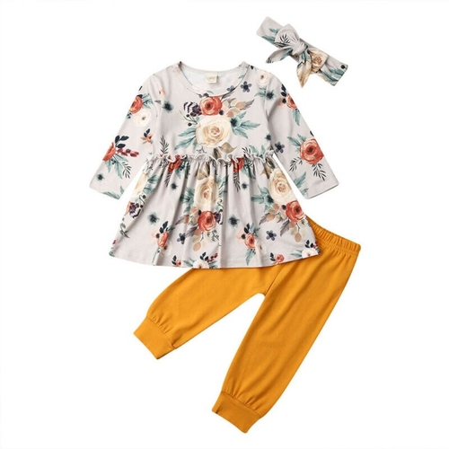 Pudcoco Autumn Toddler kids Baby Girl Clothes Long