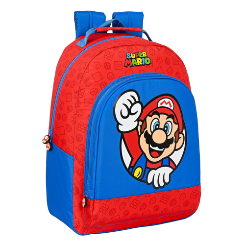 School Bag Super Mario Blue Red 32 x 42 x 15 cm