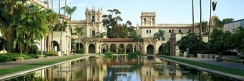 Panoramic Images PPI117667L Reflecting pool in front of a building  Ba