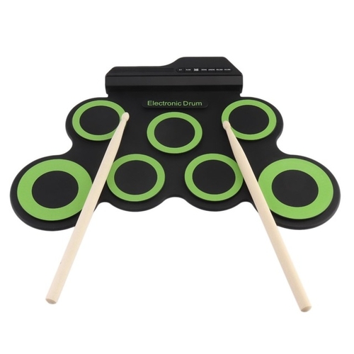 Electronic Drum Pad With Drumsticks Pedal Portable