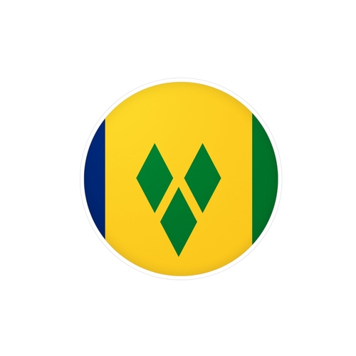 Autocollant rond Drapeau de Saint-Vincent-et-les-Grenadines en plusieu