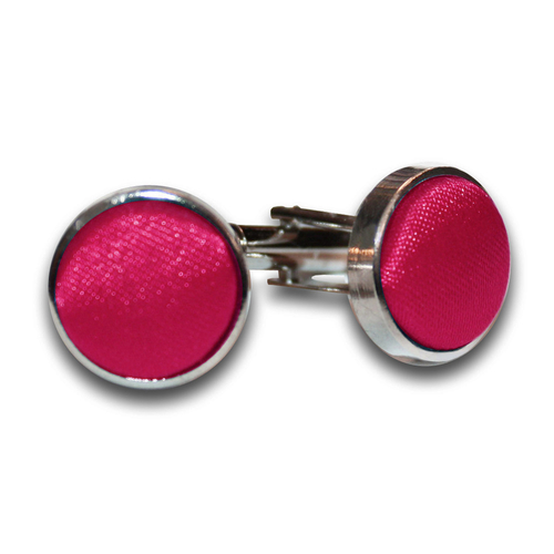 Plain Satin Cufflinks - Crimson Red
